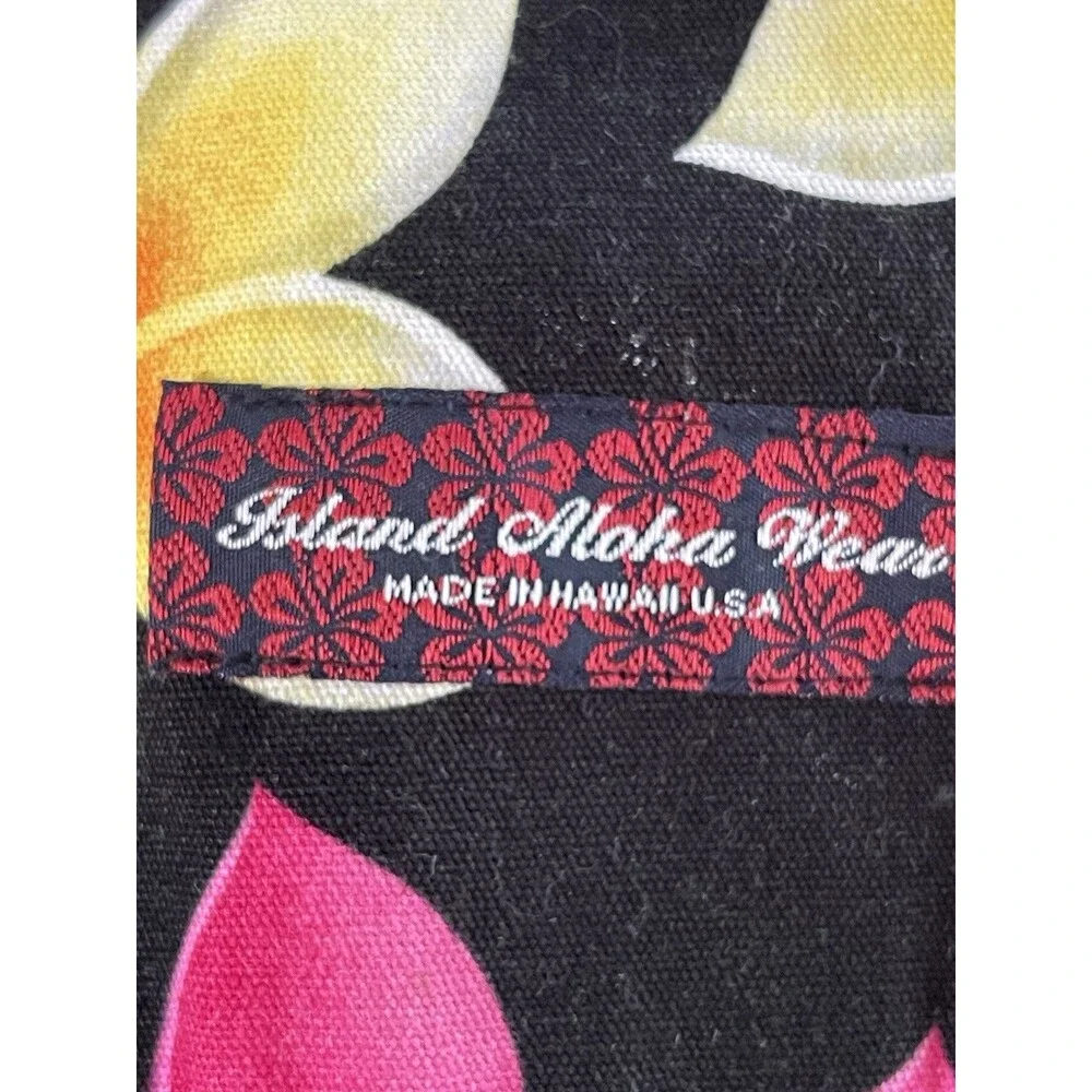 Vtg Island Aloha Wear Plumeria Floral Backpack Made in Hawaii Colorful